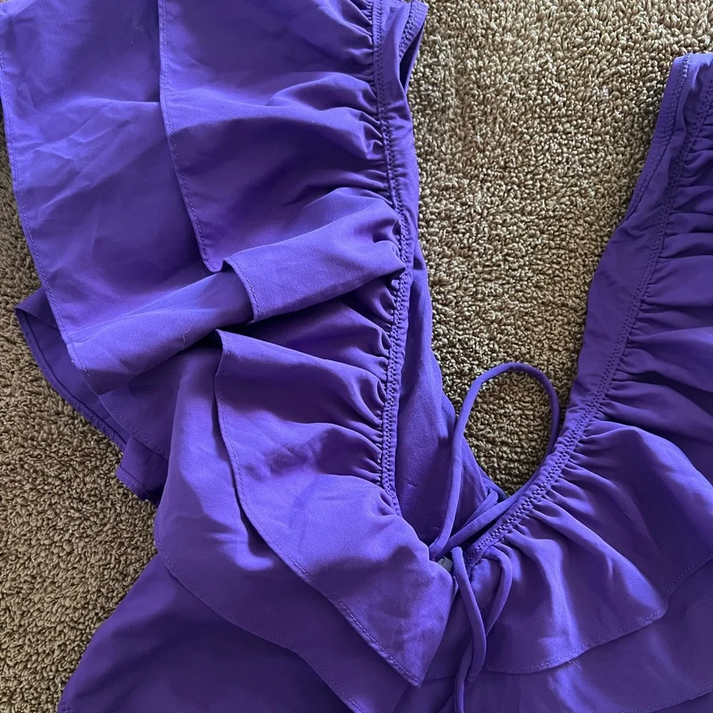 {Zara} Brand New Purple Ruffle One Piece Swimsuit